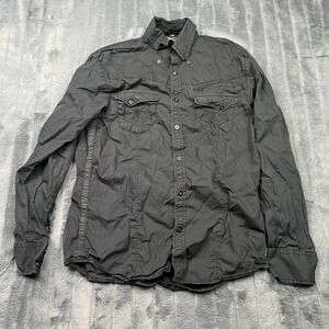Roar Surplus Mens Black Long Sleeve Button Down Shirt W51199 Embroidery XXL